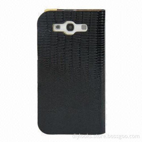 High-quality Lizard Texture Diamond Button Horizontal Flip Leather Case with Credit Card